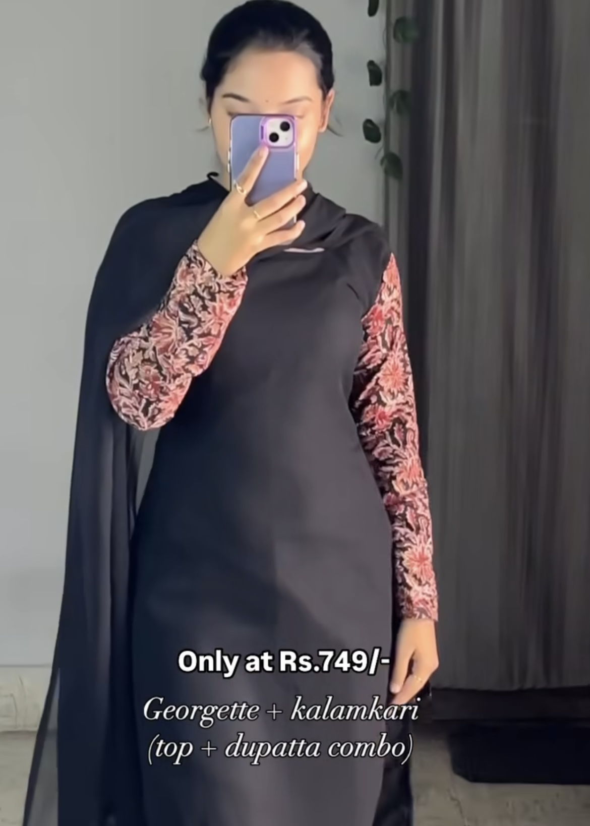 Black Georgette Kurti Sets