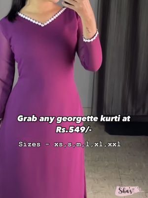 Plain Georgette Kurtis