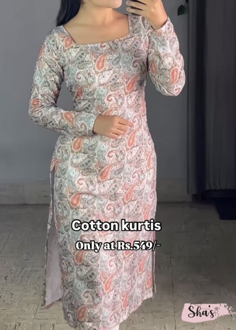 Cotton Kurtis ( Set-2) Creme Shade - Image 2