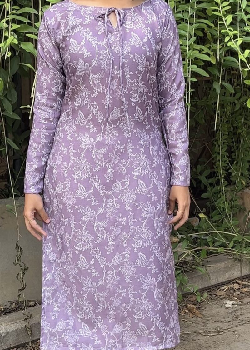Cotton kurtis (Set - 1) Lavender Shade - Image 4
