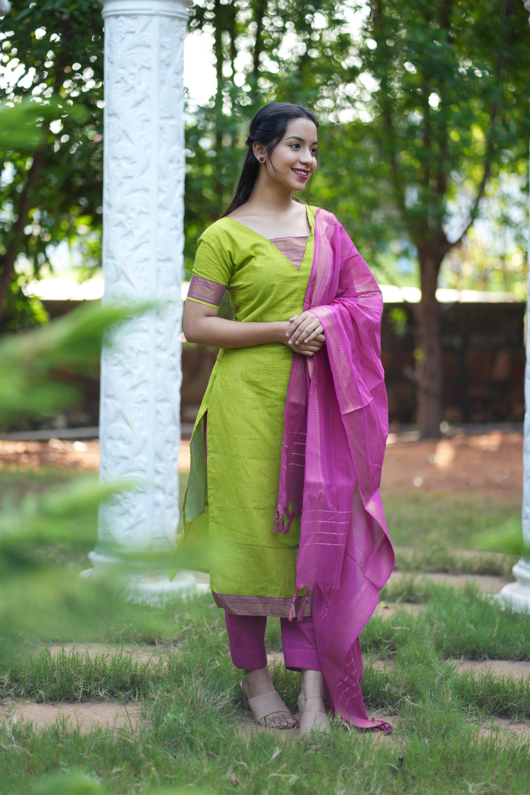 Mangalgiri Suits - Radium & Rose - Image 2