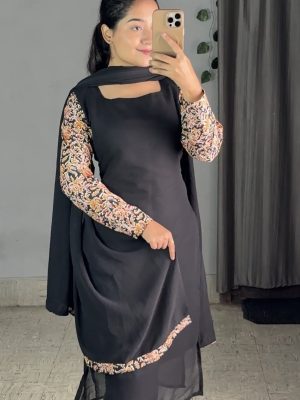 Black Georgette Kurti Sets - 2