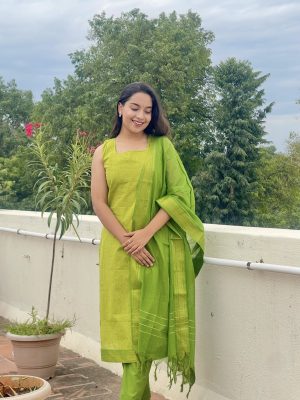 Light Green + Dark Green (Mangalgiri Kurti Sets)