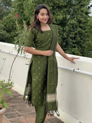 Silk Cotton Kurtis ( Green )