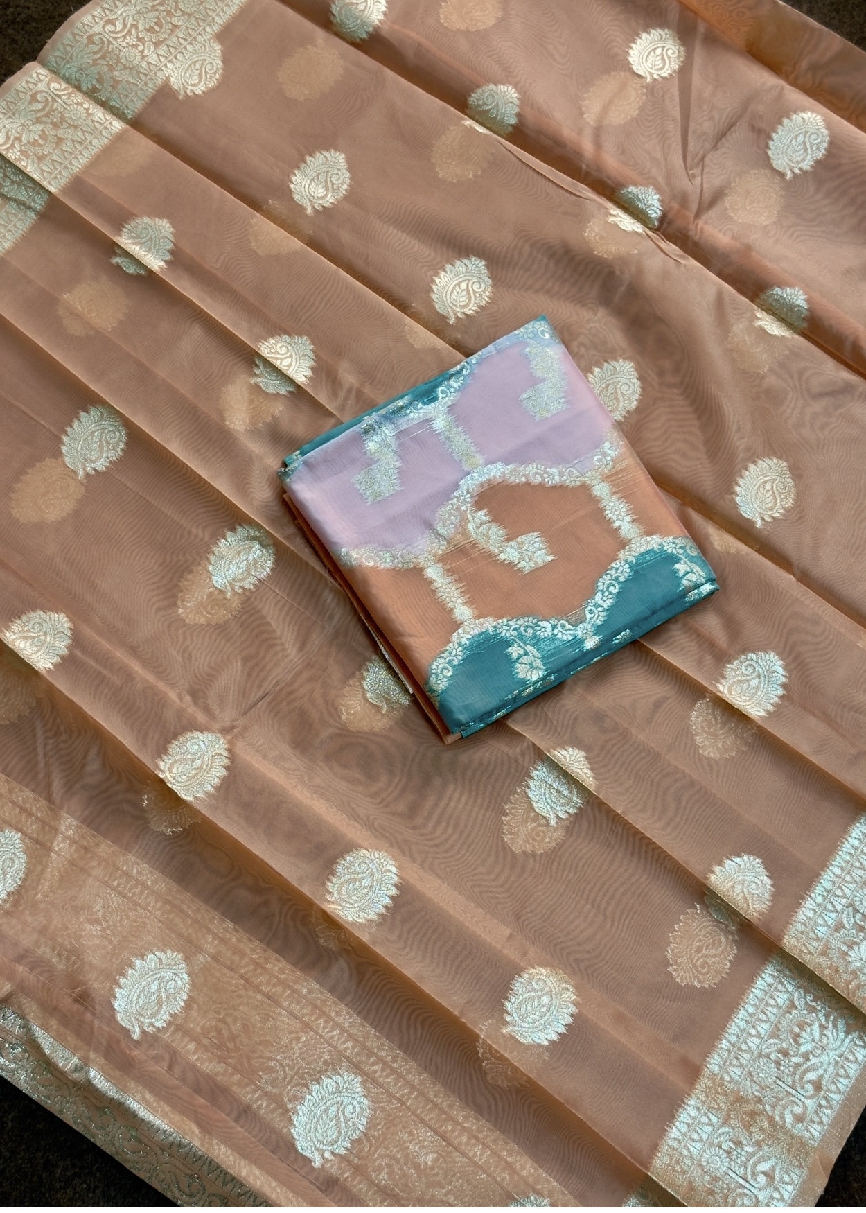 Banarasi Silk (Unstitched) Orange