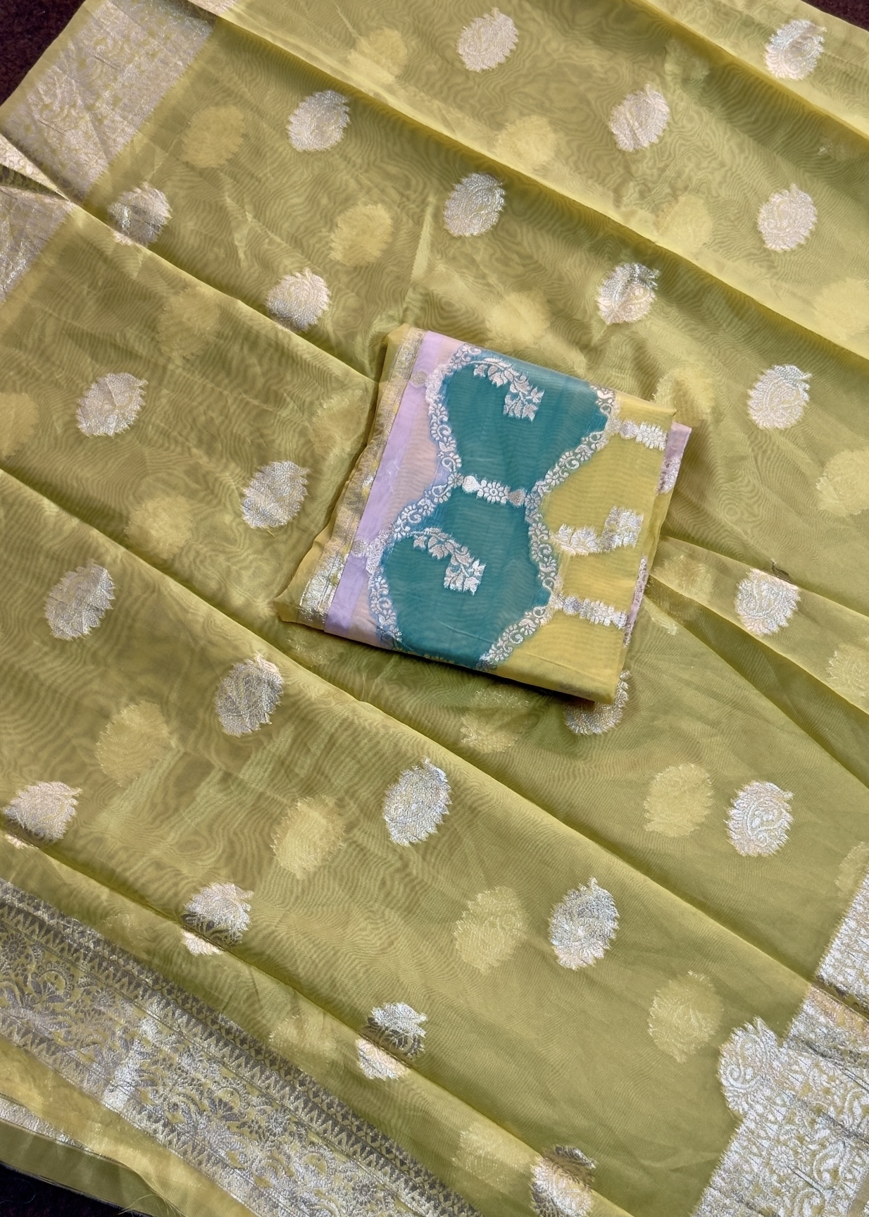 Banarasi Silk (Unstitched) Mustard