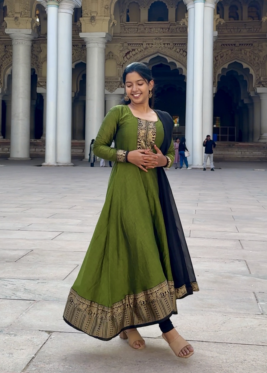 NARAYANAPET ANARKALI SET (GREEN)