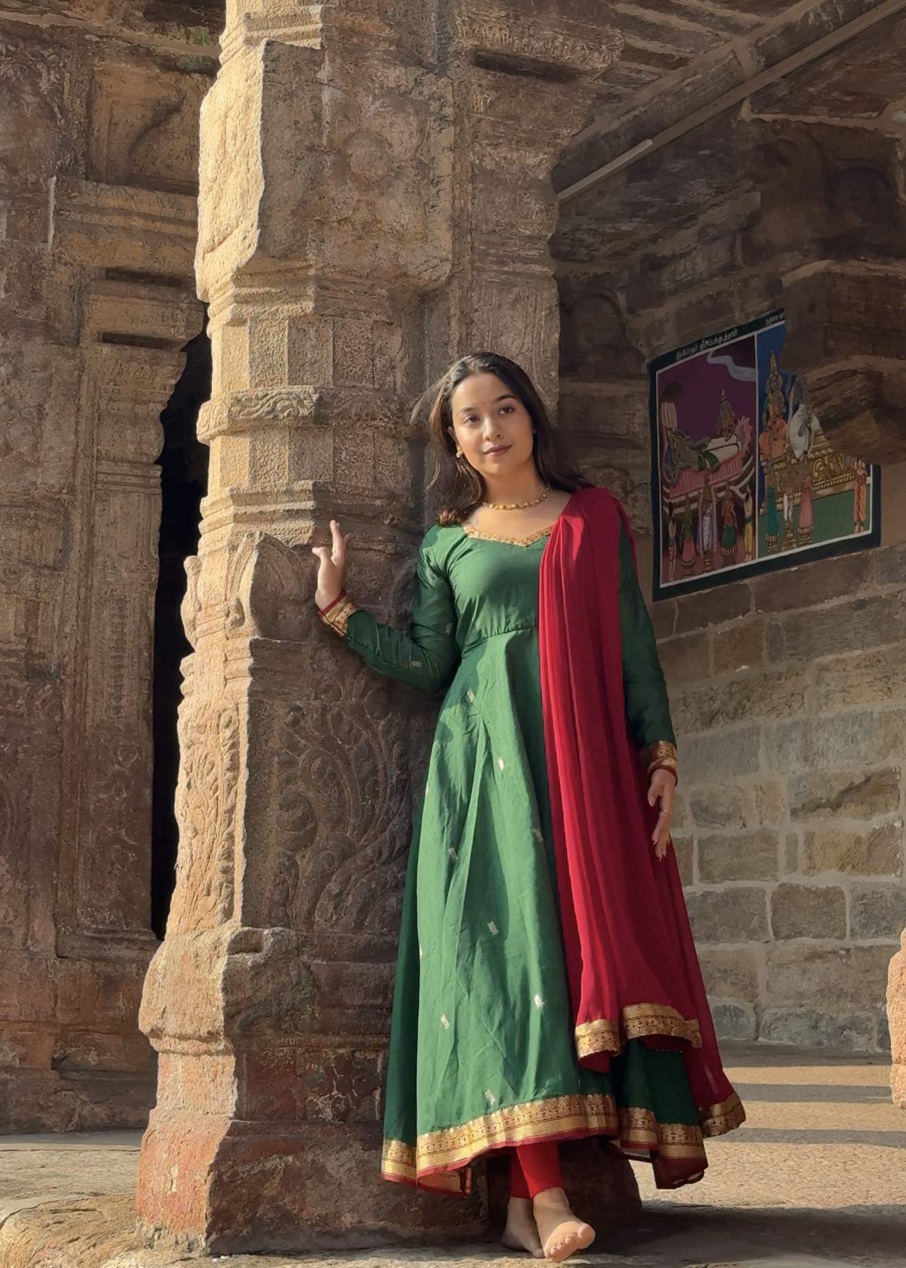 Mayil – Silk cotton anarkali Green