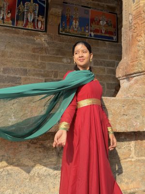 Mayil - Silk cotton anarkali Red