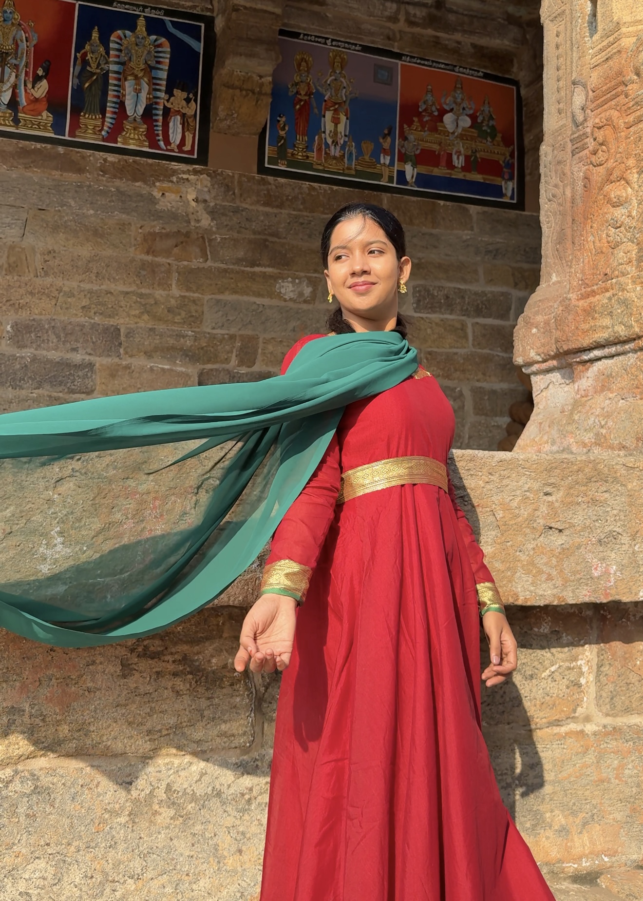 Mayil – Silk cotton anarkali Red