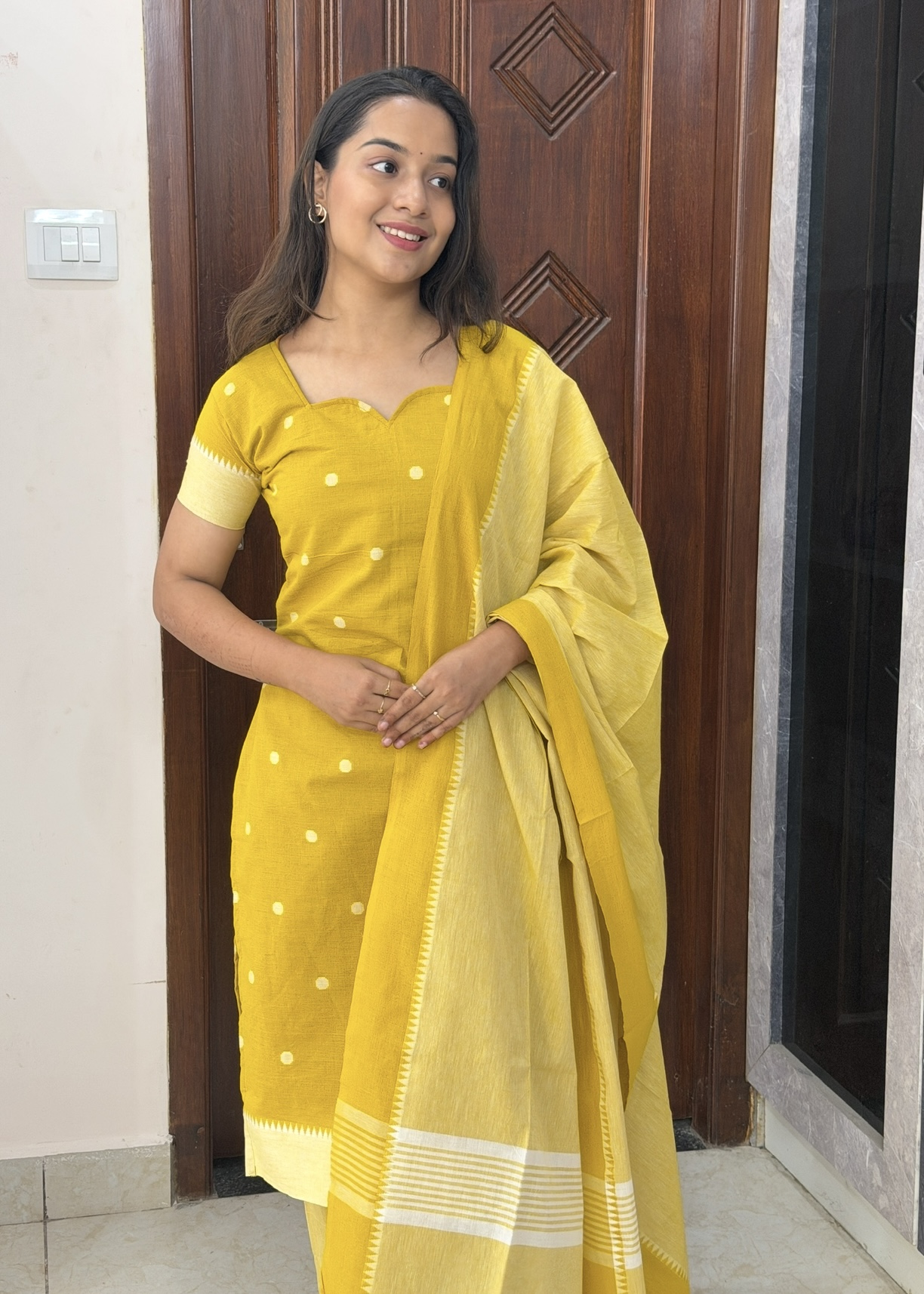 Cotton coin butta 3 piece set - Yellow