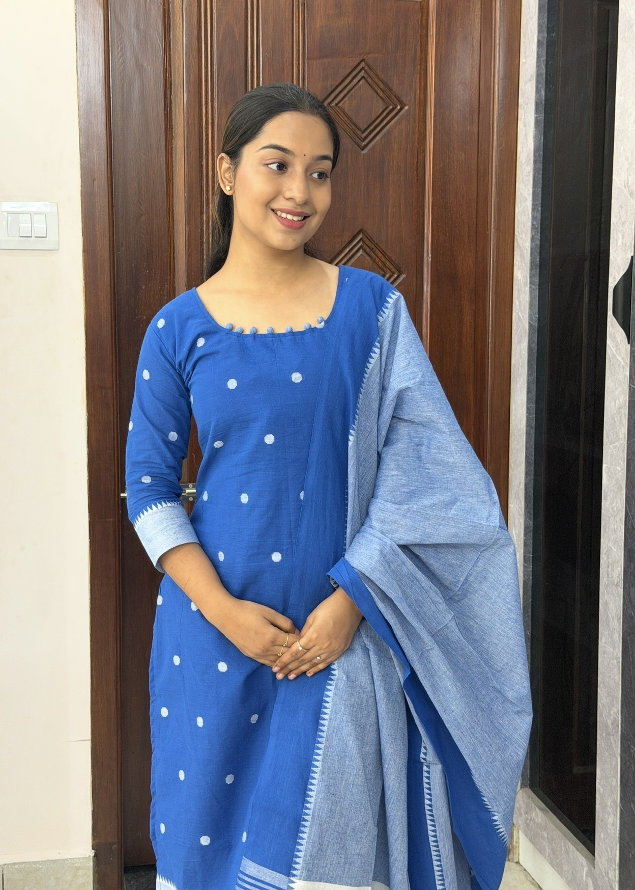 Cotton coin butta 3 piece set - Blue - Image 3