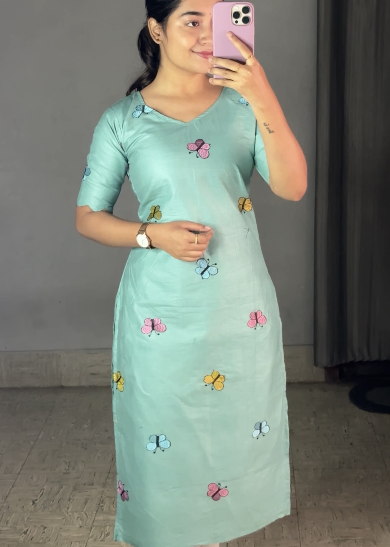 Kora cotton color butterfly – Sky blue