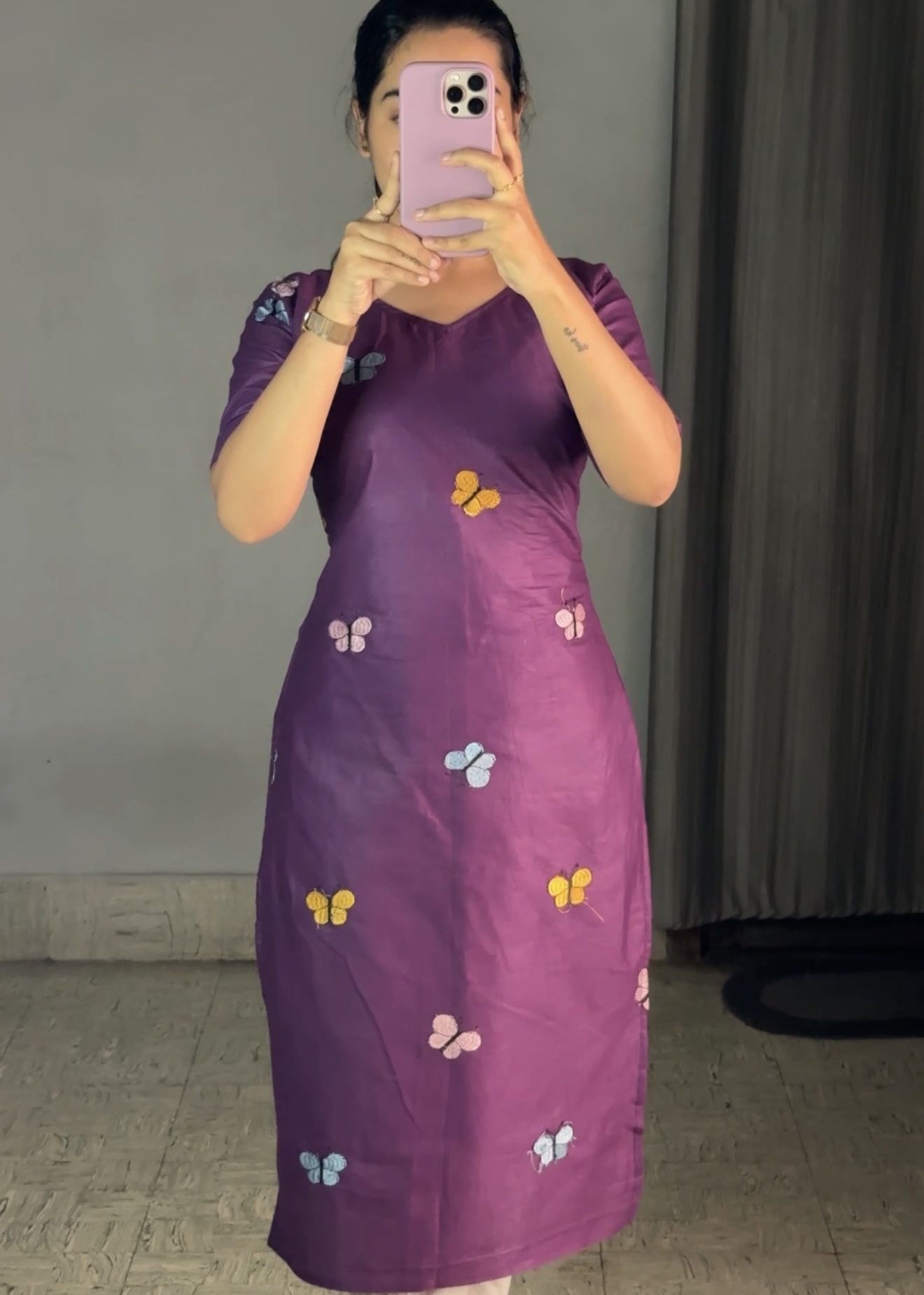 Kora cotton color butterfly – Violet