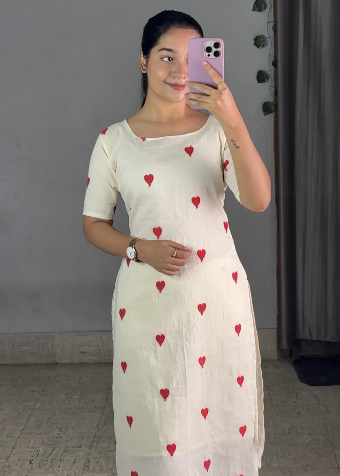 Heart Kurti – Red