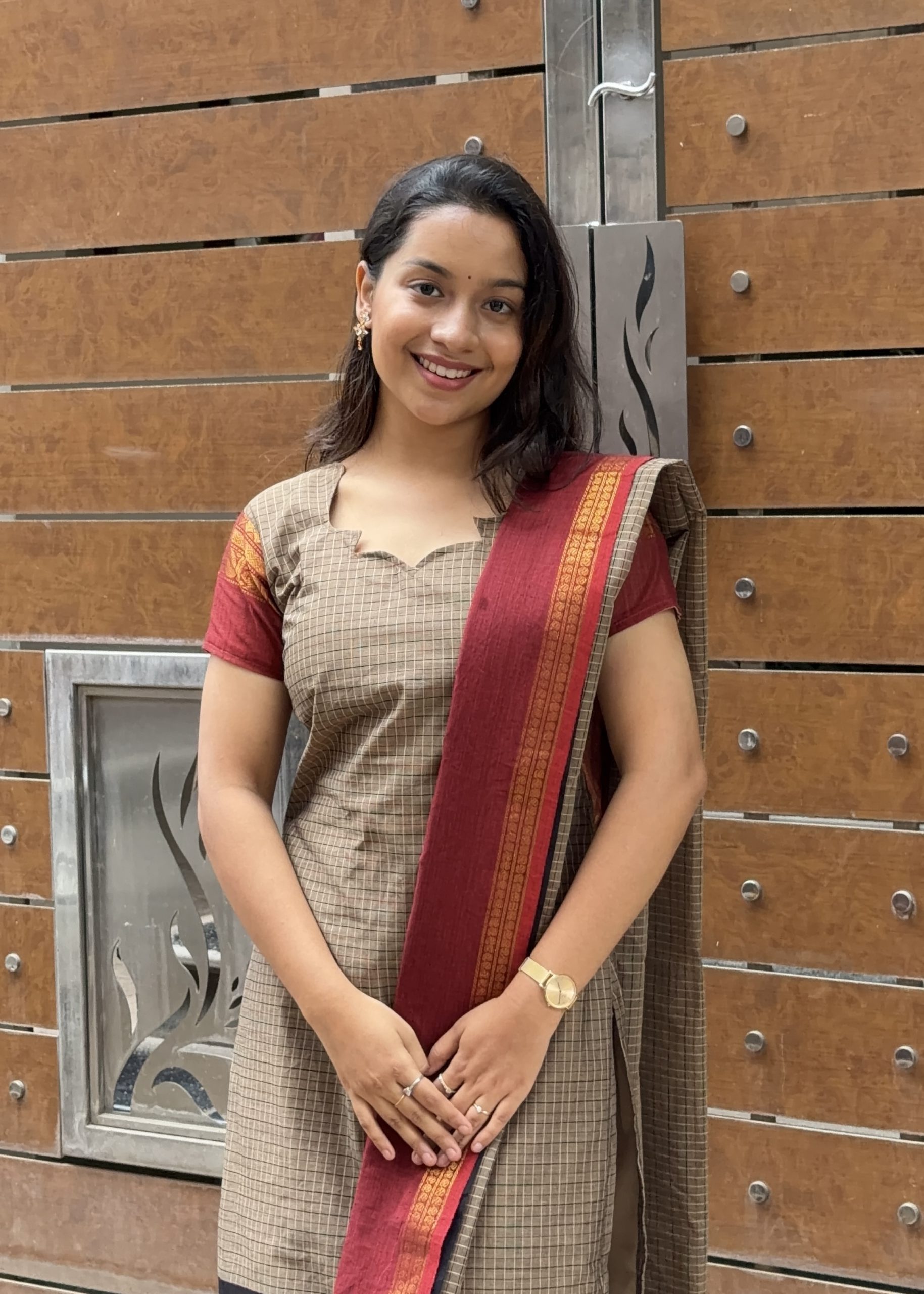 Kanchi Cotton Big Border - Grey with Double Colour - Image 2
